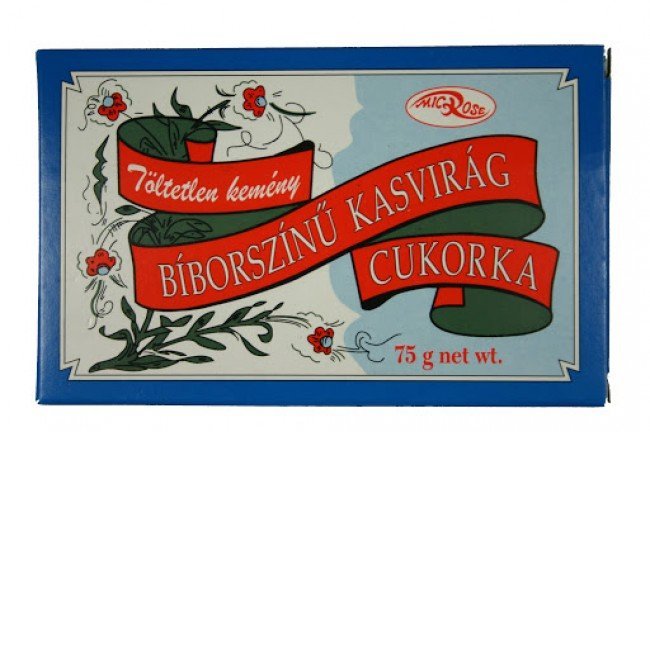 Biborszinü kasvirág cukorka mentolos 75g 