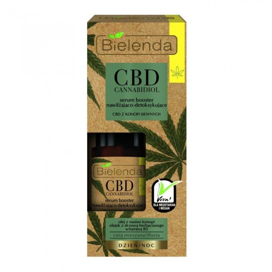 Bielenda CBD Cannabidiol hidratáló és méregtelenítő Booster arcszérum CBD vegyes és zsíros bőrre 15ml