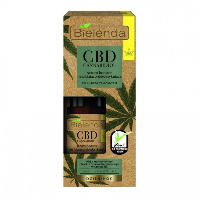 Bielenda CBD Cannabidiol hidratáló és méregtelenítő Booster arcszérum CBD vegyes és zsíros bőrre 15ml