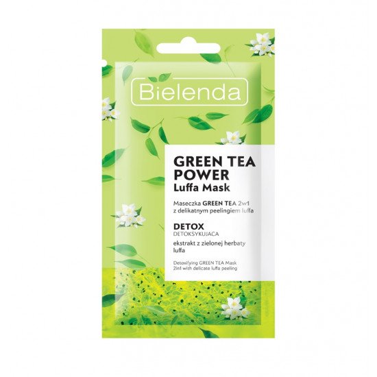Bielenda Zöld tea méregtelenítő arcmaszk és luffa arcpeeling 2in1 8g