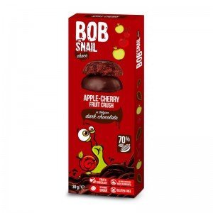 Bob-snail étcsokoládés gyümölcs snack alma-meggy 30g