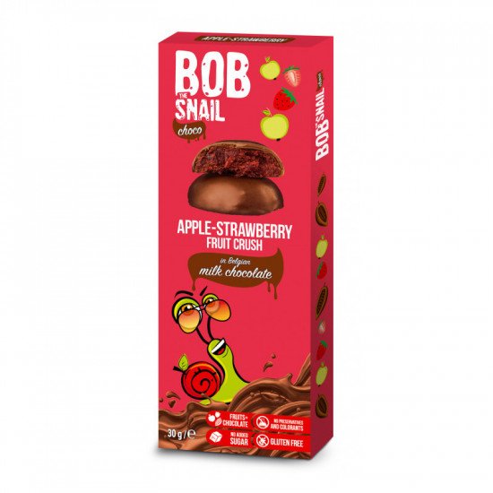 Bob-snail tejcsokis gyümölcs snack alma-eper 30g