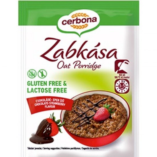 Cerbona gluténmentes zabkása csokoládé-eper 50g