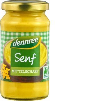 Dennree bio mustár középerős 200ml