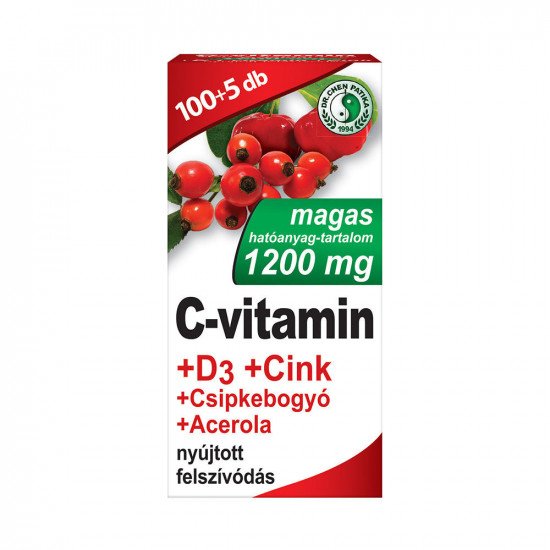 Dr.chen c-vitamin 1200mg+d3+cink+acerola+csipkebogyó tabletta 105db