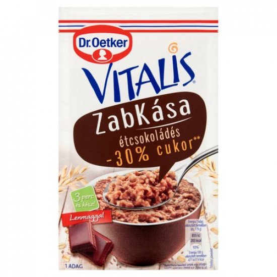 Dr.Oetker vitalis zabkása étcsokoládés-30% cukor 54g