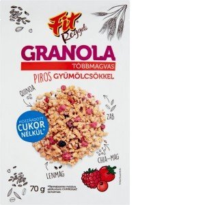 Fit reggeli granola piros gyümölcs 70g