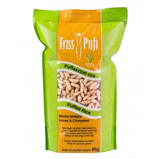 Friss pufi puffasztott rizs méz-Fahéj 85g Friss pufi puffasztott rizs méz-Fahéj 85g