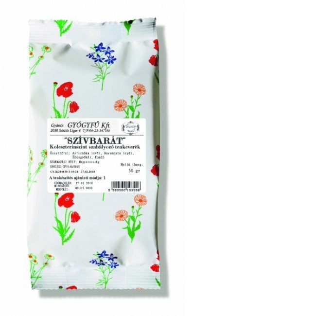 Gyógyfű szívbarát koleszterinszint csökkentő szálas tea 50g