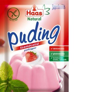 Haas puding szamóca natural 40g 