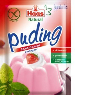 Haas puding szamóca natural 40g 