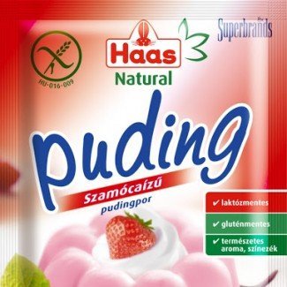 Haas puding szamóca natural 40g 