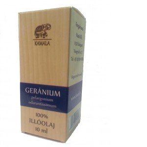Kamala illóolaj doboz geránium 10ml