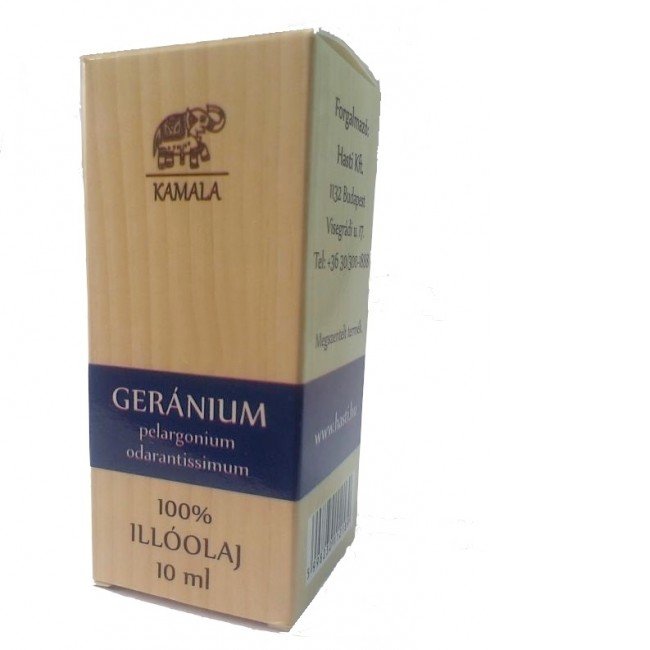 Kamala illóolaj doboz geránium 10ml