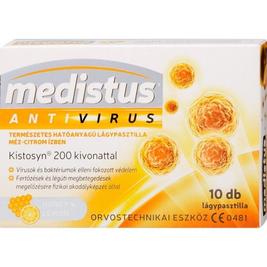 Medistus antivírus lágypasztilla méz-citrom 10db