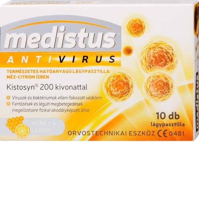 Medistus antivírus lágypasztilla méz-citrom 10db Medistus antivírus lágypasztilla méz-citrom 10db
