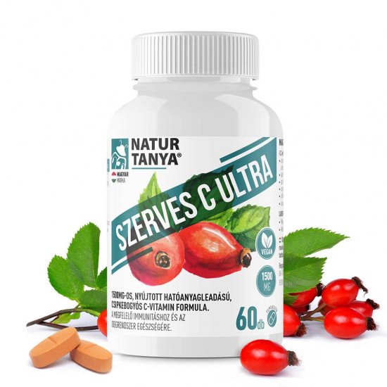 Natur Tanya SZERVES C ULTRA 1500mg Retard C-vitamin csipkebogyó kivonattal 60db