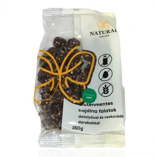 Natural hajdina falatok datolya&csokoládé 150g Natural hajdina falatok datolya&csokoládé 150g
