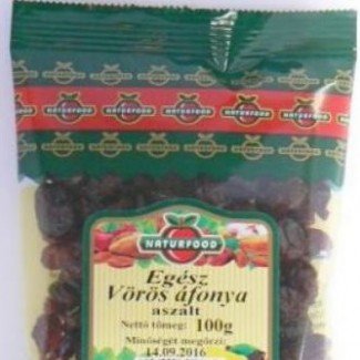 Naturfood aszalt egész vörös áfonya 100g