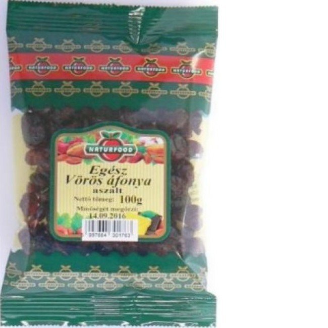 Naturfood aszalt egész vörös áfonya 100g