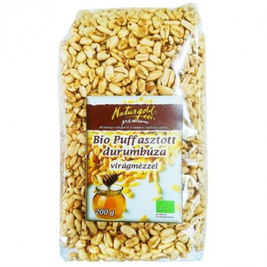 Naturgold bio puffasztott durumbúza mézes 200g 