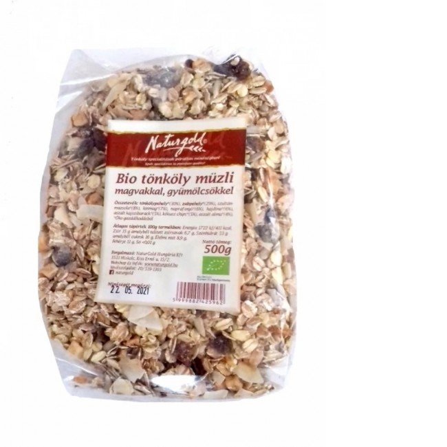 Naturgold bio tönköly müzli magok+gyümölcs 500g