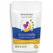 Organiqa 100% bio acai-banán vegán fehérje mix 200g