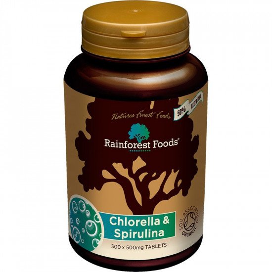 Rainforest bio chlorella-spirulina tabletta 500mg 300db