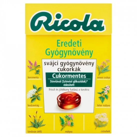 Ricola cukor eredeti gyógynövény 40g Ricola cukor eredeti gyógynövény 40g