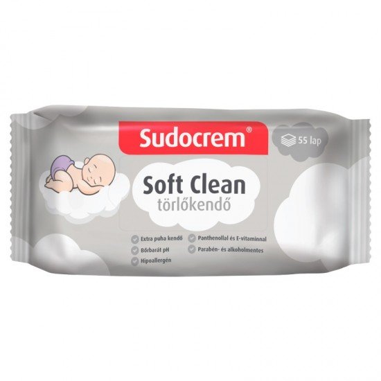 Sudocrem törlőkendő soft clean 55db