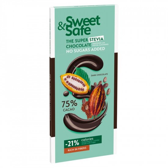 Sweet&safe étcsoki tábla 75% 90g