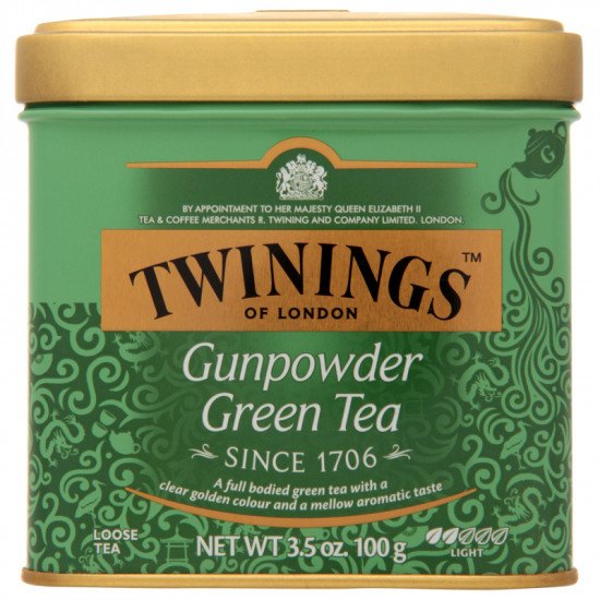 Twinings gunpowder szálas zöld tea fémdobozos 100g 