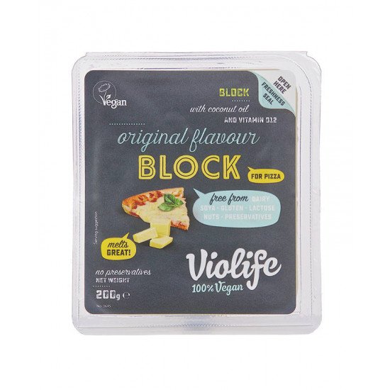Violife pizzára olvadós növényi készítmény tömb natúr ízű 200g Violife pizzára olvadós növényi készítmény tömb natúr ízű 200g