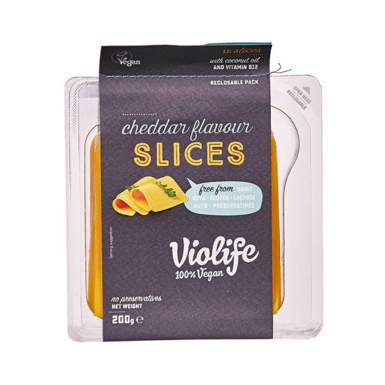 Violife növényi készítmény szeletek cheddar izű 200g Violife növényi készítmény szeletek cheddar izű 200g