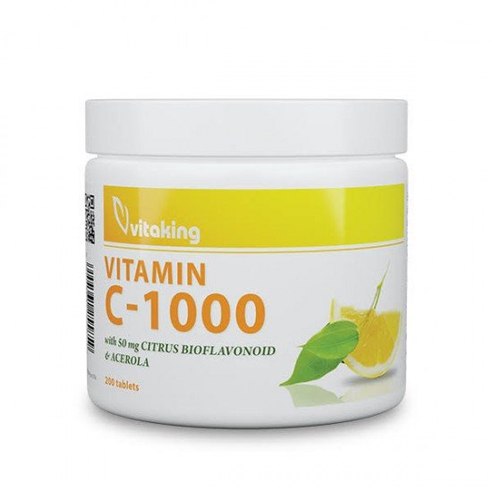 Vitaking C-1000mg bioflavonoid +acerola +csipkebogyó tabletta 200db