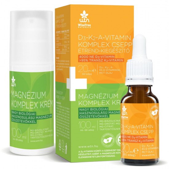 WTN D3-K2-A-vitamin komplex + magnézium krém 20ml + 100ml