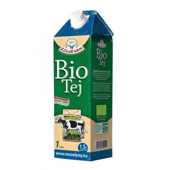 Zöldfarm bio tej 1.5 % uht /Tartós/ 1000ml Zöldfarm bio tej 1.5 % uht /Tartós/ 1000ml