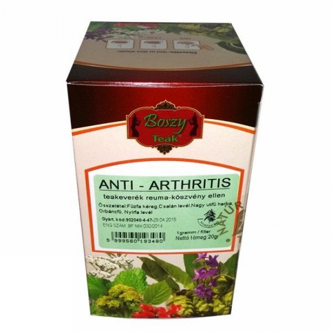 Boszy Anti-arthritis filteres tea reuma, köszvény ellen 20 filter Boszy Anti-arthritis filteres tea reuma, köszvény ellen 20 filter