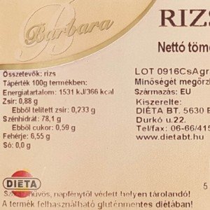 Barbara gluténmentes rizsliszt 1000g