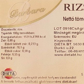 Barbara gluténmentes rizsliszt 1000g