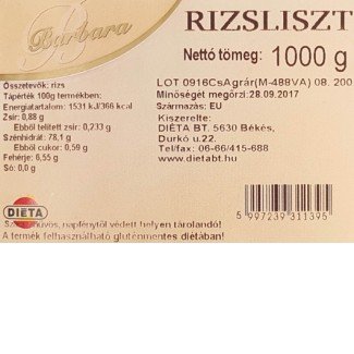 Barbara gluténmentes rizsliszt 1000g
