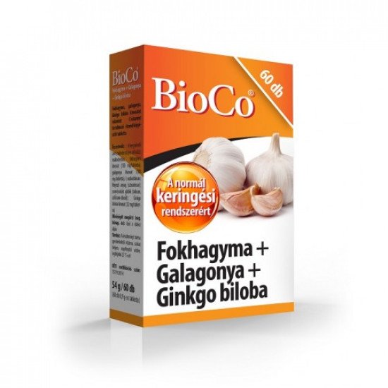 Bioco fokhagyma-galagonya-ginkgo tabletta 60db