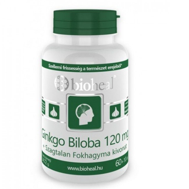 Bioheal ginkgo biloba 120 mg + Fokhagyma kivonat tabletta 70db