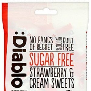 Diablo cukormentes tejszínes epres cukorka 75g