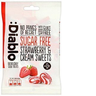 Diablo cukormentes tejszínes epres cukorka 75g