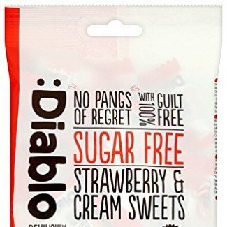 Diablo cukormentes tejszínes epres cukorka 75g