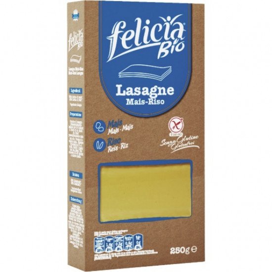 Felicia bio kukorica-rizs lasagne gluténmentes tészta 250g