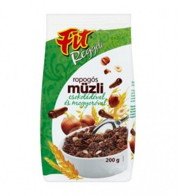 Fit reggeli ropogós műzli csoki-Mogyoró 200g 