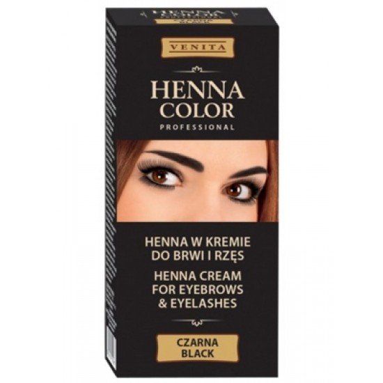 Henna color tartós szempilla és szemöldök krémfesték fekete 15g