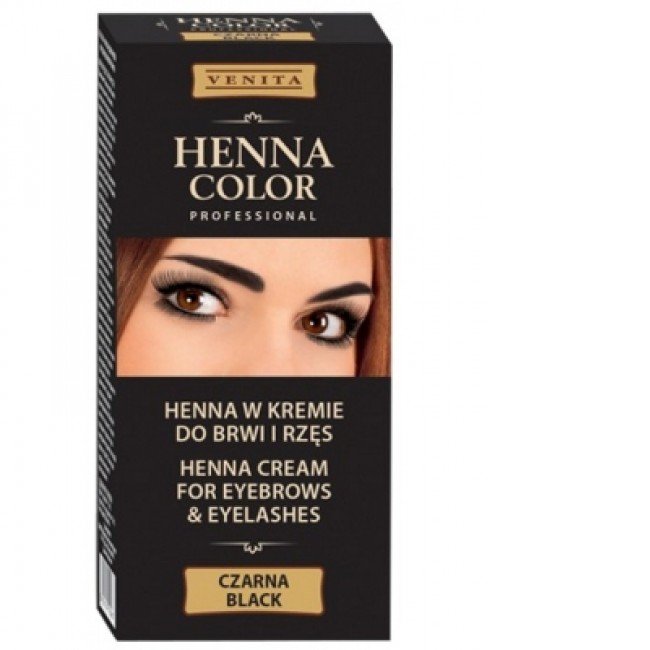 Henna color tartós szempilla és szemöldök krémfesték fekete 15g